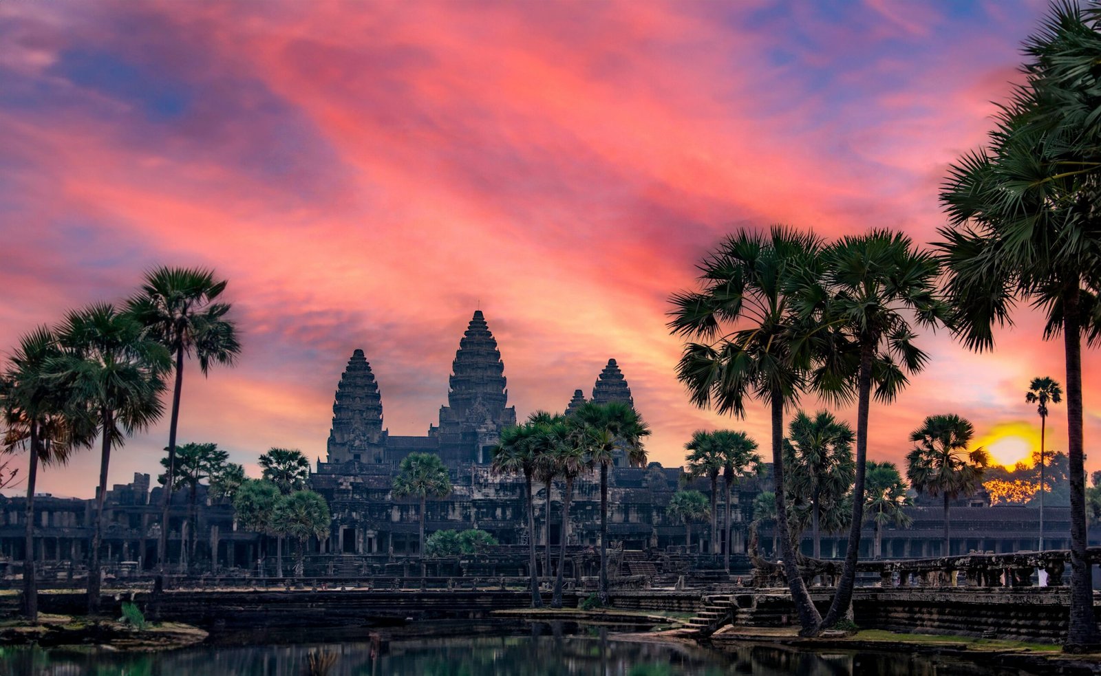 Sun set over Angkor Wat